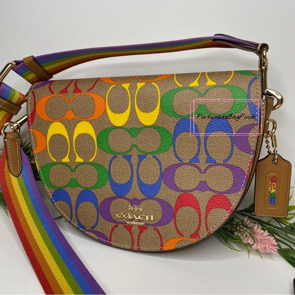 Coach Rainbow Pride Ellen Crossbody C4098 Zip Card Case C9862 2 Piece Bundle Set - Picture 3 of 13